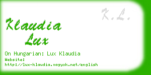 klaudia lux business card